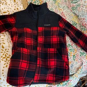 Columbia Red Black Plaid Lightweight Jacket